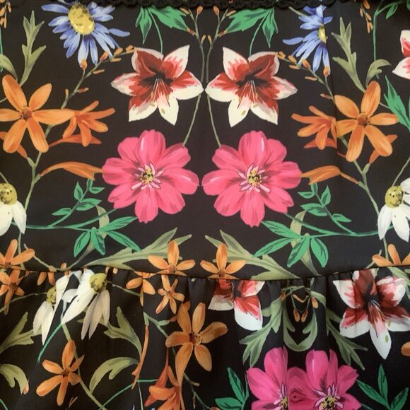 Alexia Admor Lace Trim Fit And Flare Floral Short Sleeve Dress Size 12 - Picture 13 of 15